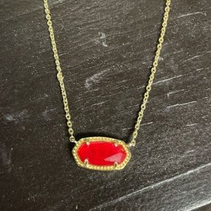 Kendra Scott Elisa Pendant Necklace in Ruby Red